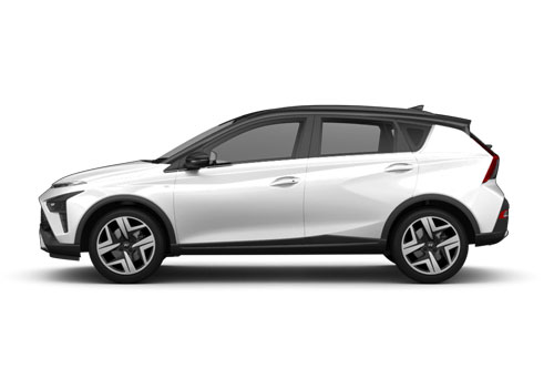 zu sehen ist ein weißer Hyundai Bayon