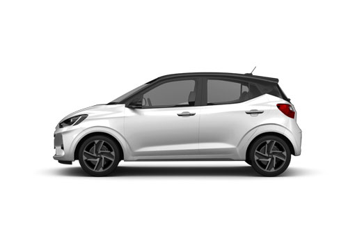 zu sehen ist ein weißer Hyundai i10