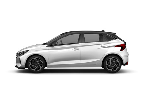 zu sehen ist ein weißer Hyundai i20