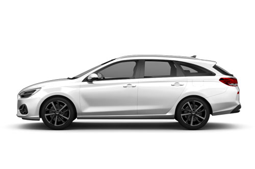 zu sehen ist ein weißer Hyundai i30 Kombi
