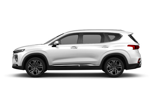 zu sehen ist ein weißer Hyundai SANTA FE